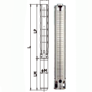 Bomba sumergible para pozo profundo en acero inoxidable 4SPM5/12 - 4SPM8/10
