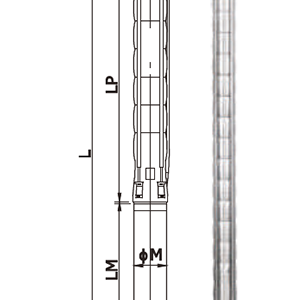 Bomba sumergible para pozo profundo en acero inoxidable YSP SS 6060/11